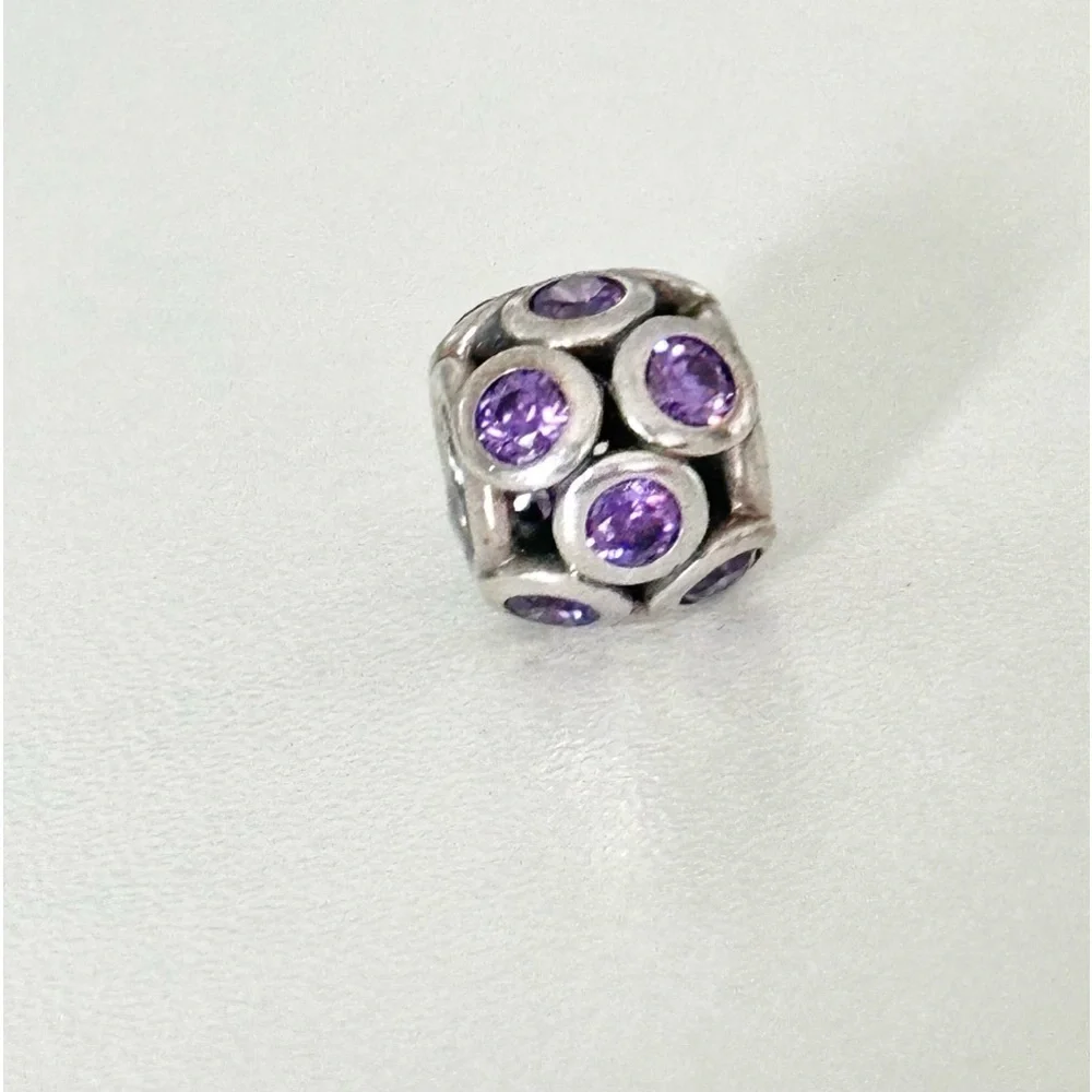 Pandora Purple CZ Whimsical Lights Sparkly Rare Retired Bead Charm